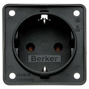 Priză încorporată cu contact de împământare, antracit