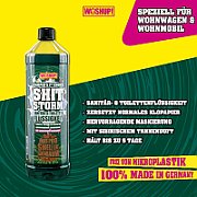 WOSHUP! Storm Liquid Sanitar Lichid de toaletă pentru toaletă de camping cu miros de brad -1000 ml aditiv de toaletă pentru fecale și rezervor de apă uzată, casetă și toaletă chimică